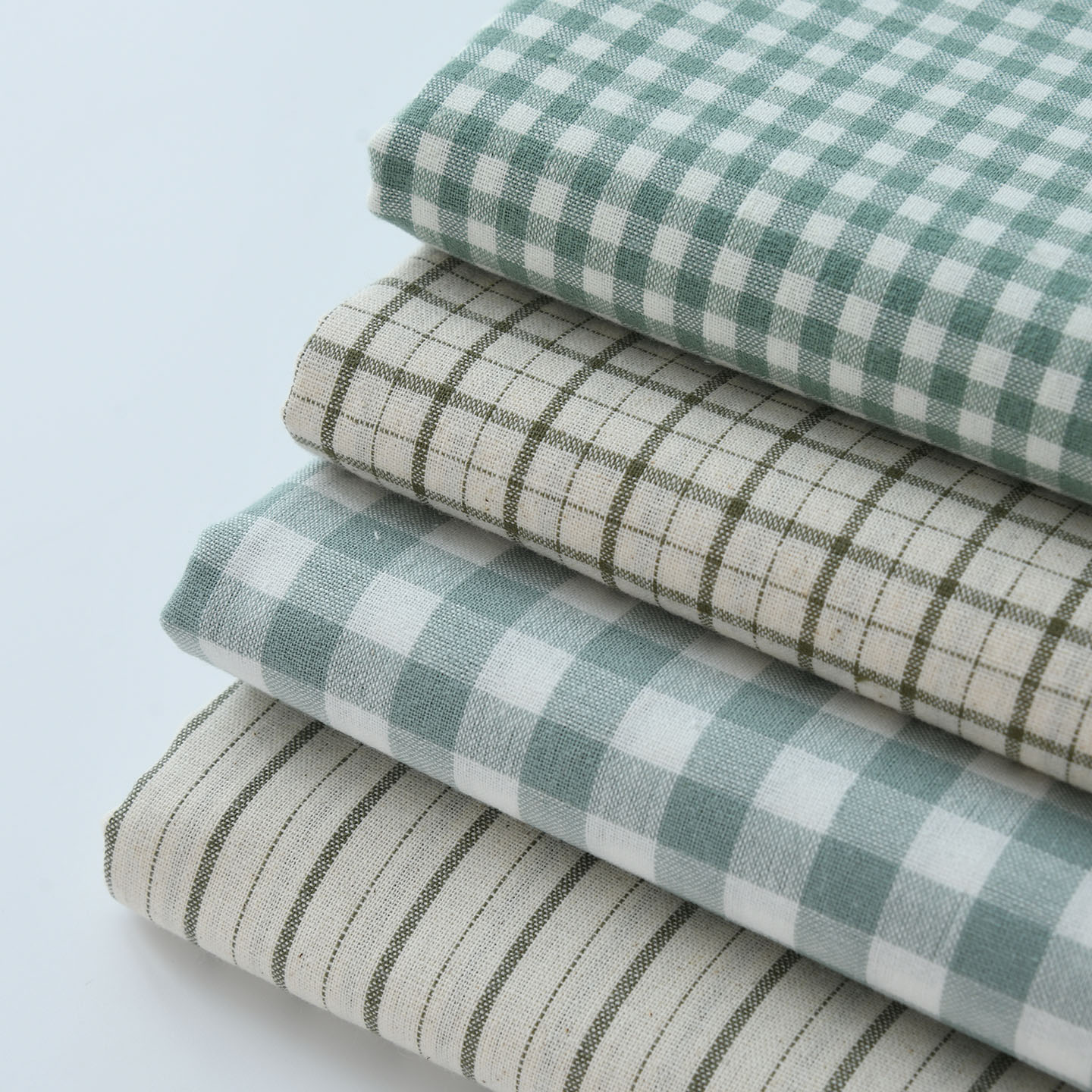 Linen Table Runner - قماش كتان صناعي أخضر عتيق بنقشة