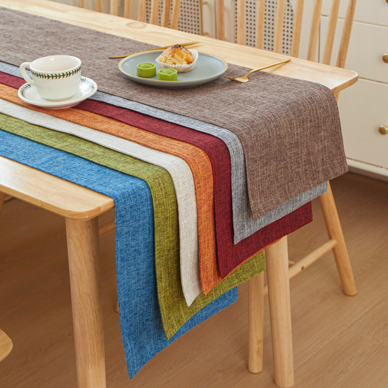 Linen Table Runner - جديد سميكة الكتان بلون ضوء فاخر