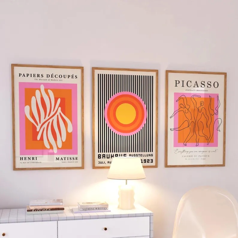 Home Decor Theme - 3 قطع من لوحات فنية حديثة