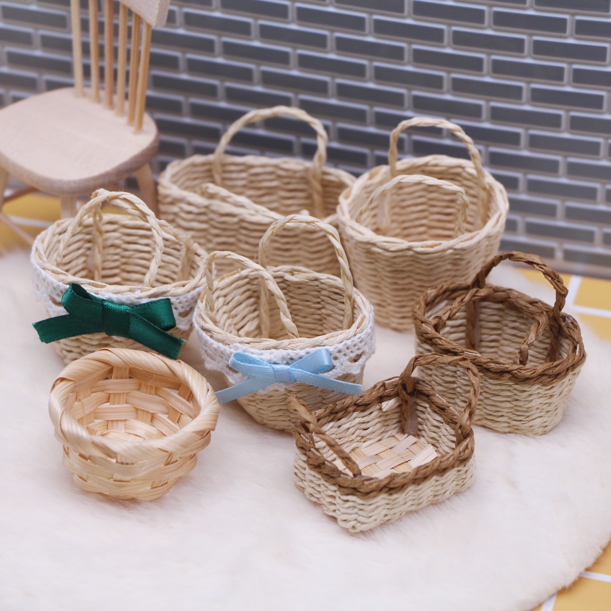 1 قطعة دمية المنسوجة يدويا لاف - مراجعة Rattan Plant Basket وسعره