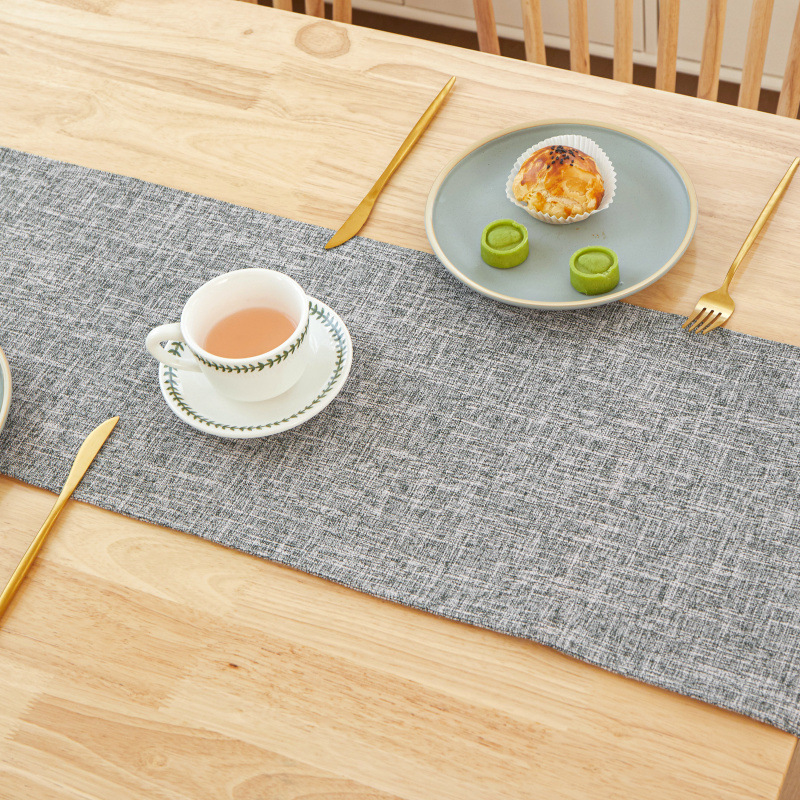 جديد سميكة الكتان بلون ضوء فاخ - مراجعة Linen Table Runner وسعره
