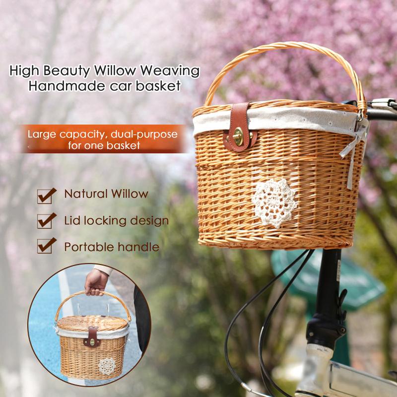 سلة مقود الدراجة من الخوص لسلة - مراجعة Rattan Plant Basket وسعره
