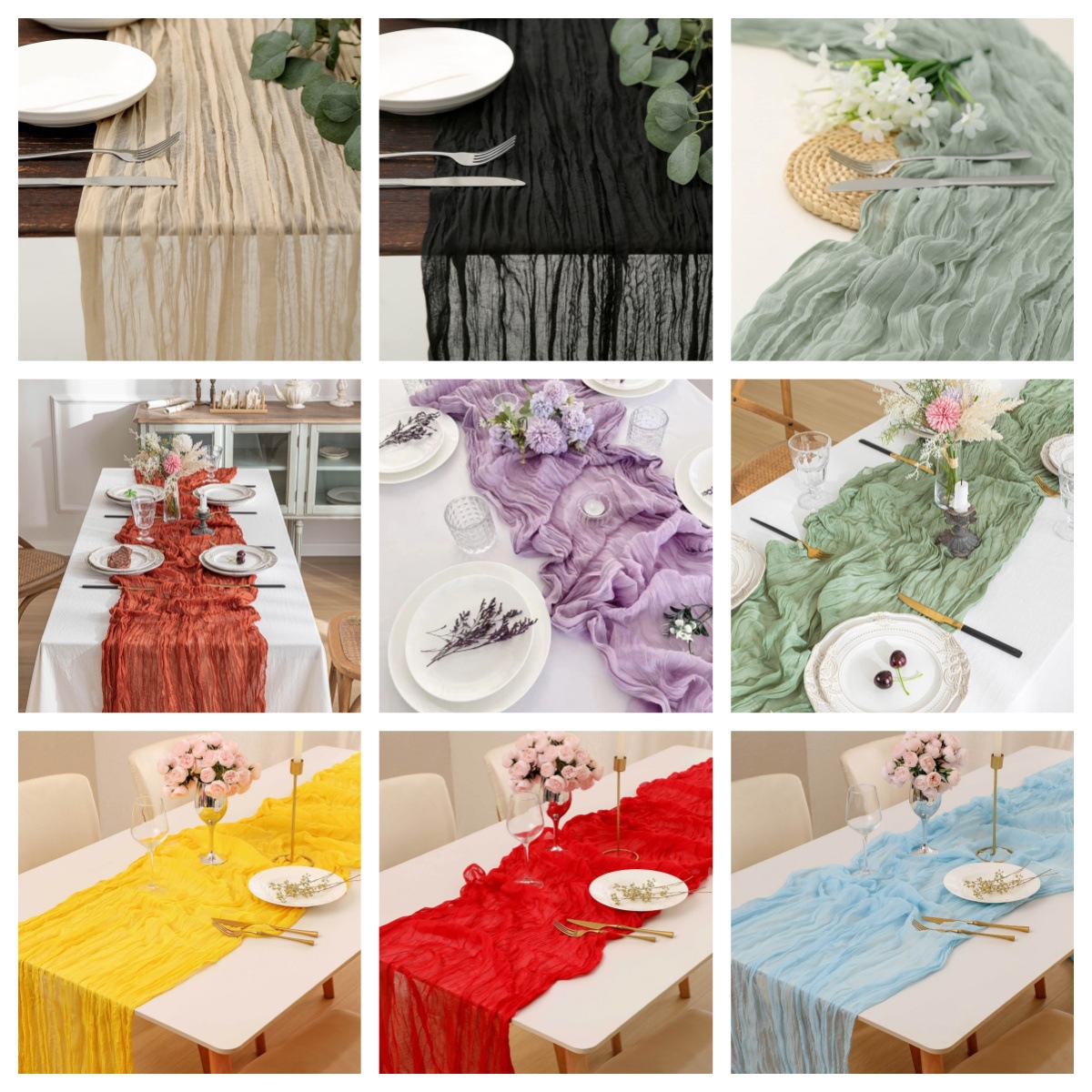 مفرش طاولة بوهو من الشاش، مفرش - مراجعة Linen Table Runner وسعره