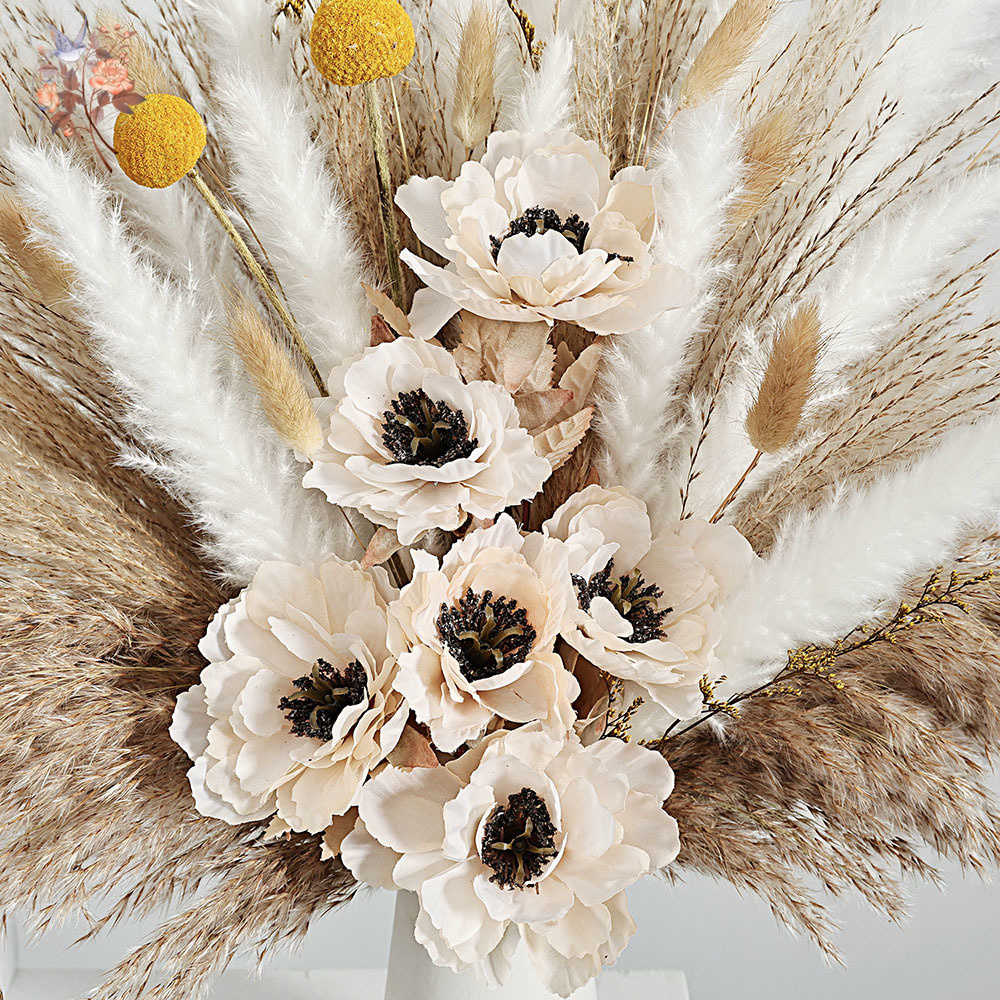 55 قطعة باقة الزهور الاصطناعية - مراجعة Pampas Grass Decor وسعره
