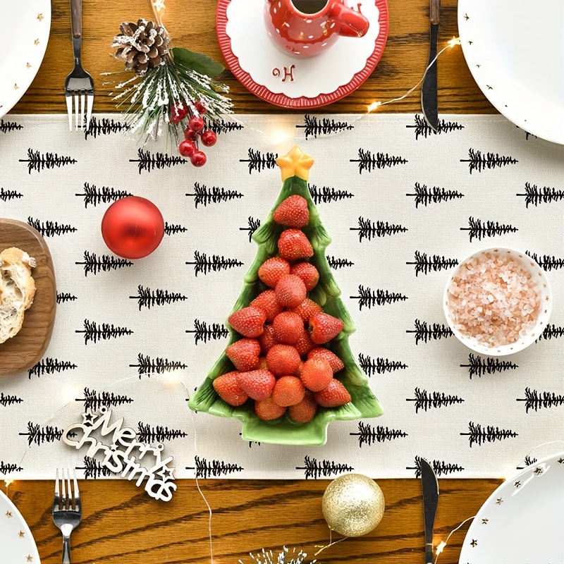 بسيطة شجرة عيد الميلاد الجدول  - مراجعة Linen Table Runner وسعره