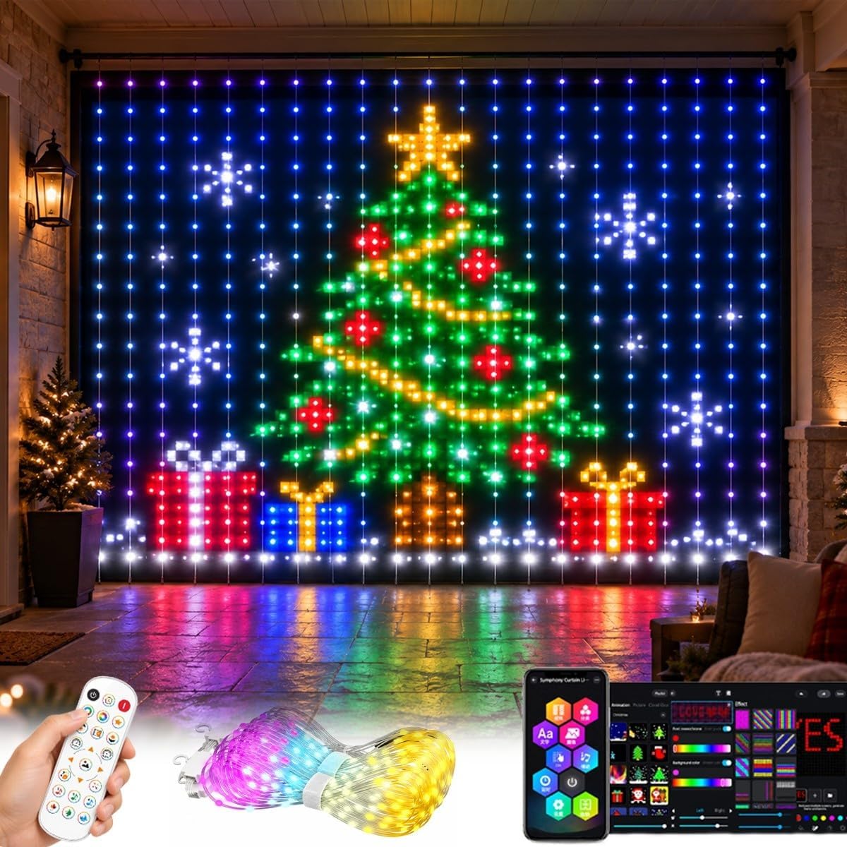 أضواء ستائر RGB لعيد الميلاد،  - مراجعة Home Decor Free App وسعره