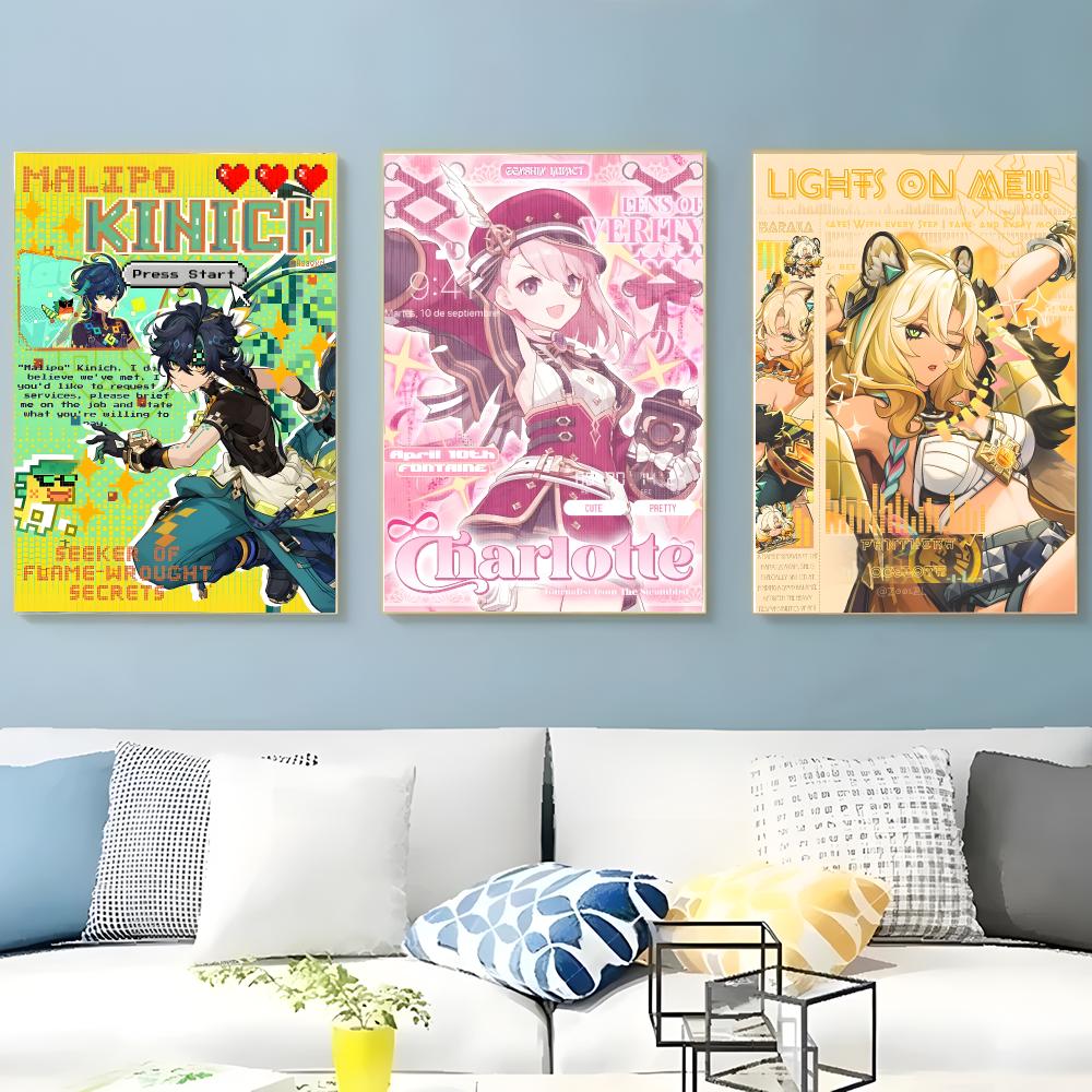 ملصق بأسلوب مجلة جينشين، عمل ف - مراجعة Home Decor Magazine وسعره